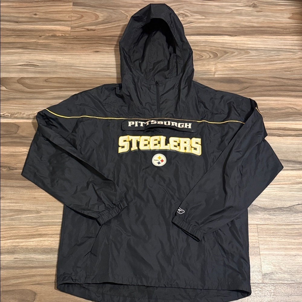 Reebok NFL Team Apparel Pittsburgh Steelers Quarter Zip Windbreaker Men’s Sz. M
